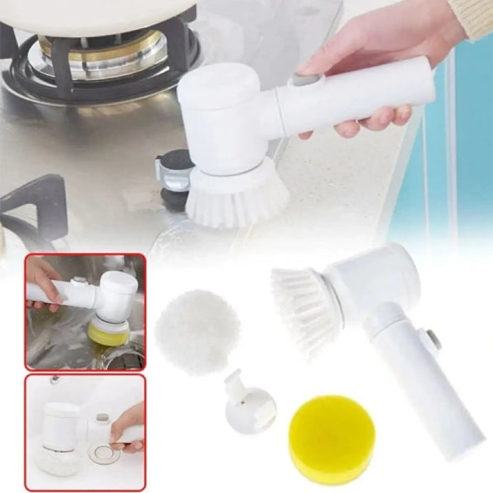 Magic Brush | 360 Degree Rotate with 3 Replaceable Multipurpose Brush | Heads Kitchen Dishwashing Sponge Electric Cleaning BrushLow